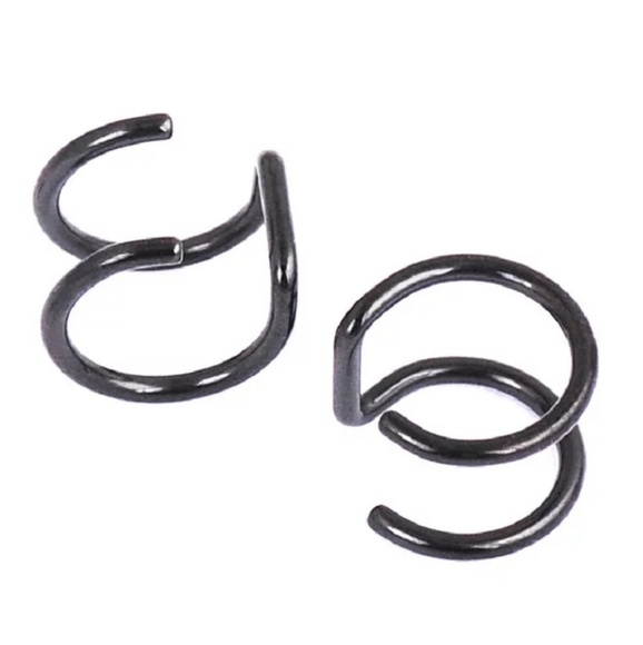 Pair of Double Ear Cuff Clip Earnings Blue - Picture 5 of 7